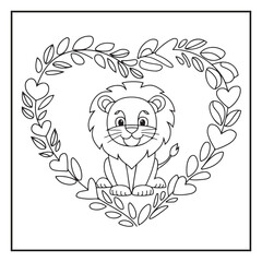 Bold and Easy Valentine's Day Coloring Page For Kids and Adults