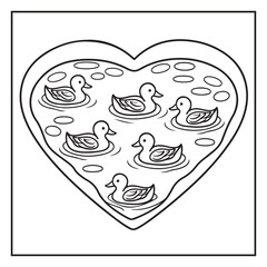 Bold and Easy Valentine's Day Coloring Page for Kids and Adults
