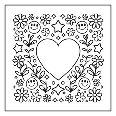 Bold and Easy Valentine's Day Coloring Page for Kids and Adults