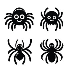 Black spider and spiderweb silhouette vector design perfect for Halloween, decorations, and web-related projects