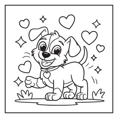 Bold and Easy Valentine's Day Coloring Page for Kids and Adults
