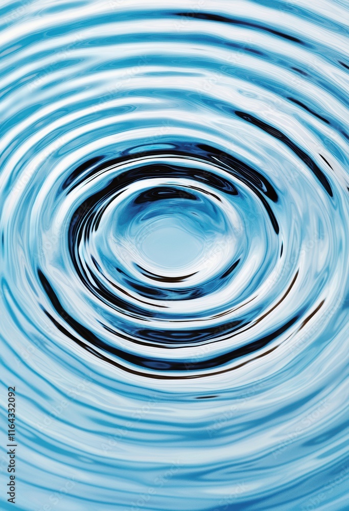 Aufkleber calm blue water ripples creating circular patterns on surface