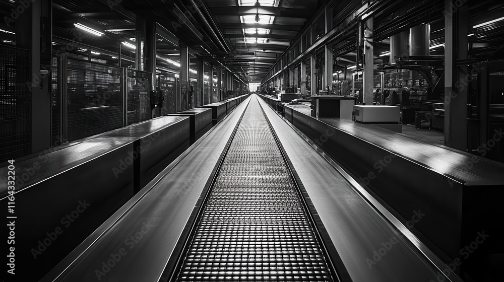 Poster optimizing high-speed assembly lines efficient production standardized goods