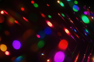 A collection of lights in a dark environment