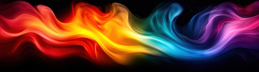 Fototapeta premium An intricate and glowing spiral of multicolored flames radiates vivid energy and dynamic movement, creating a mesmerizing contrast against the infinite blackness of space