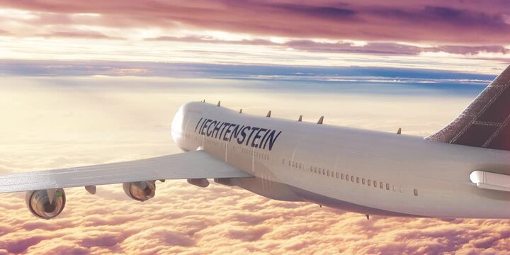 Flight Plane Travel over Clouds Liechtenstein