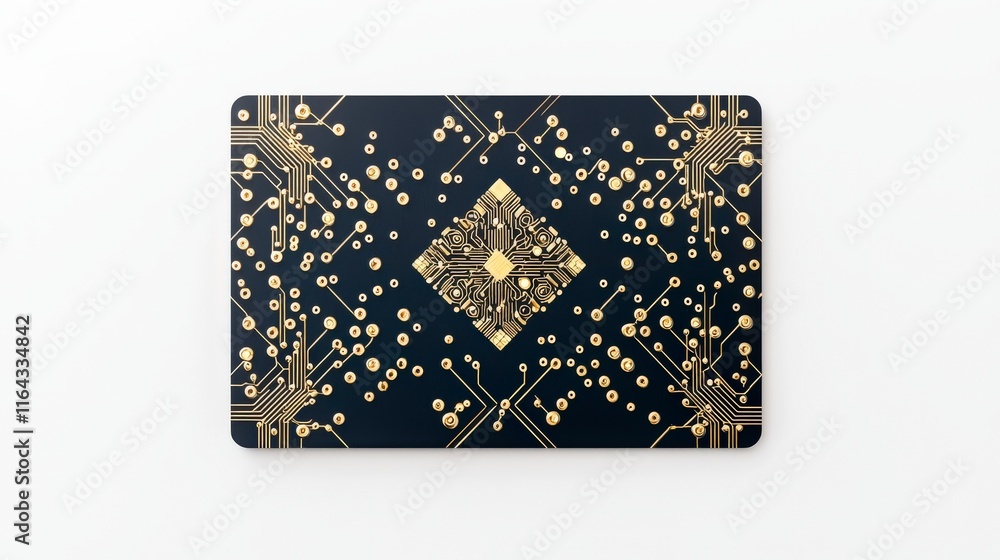 Poster intricate microchip design featuring a modern circuit pattern, showcasing advanced technology and in