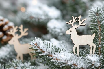 A close-up shot of a Christmas tree decorated with pine cones, ideal for winter holiday designs