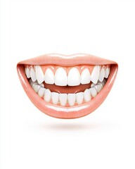 Naklejka premium A bright and radiant smile showcasing perfect white teeth, symbolizing health, happiness, and confidence.