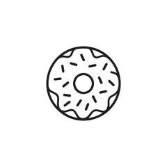 Donuts doodle outline black and white vector illustration isolated on white background. Line doughnuts drawing collection