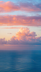 pink clouds over the sea, perfect for phone wallpaper
