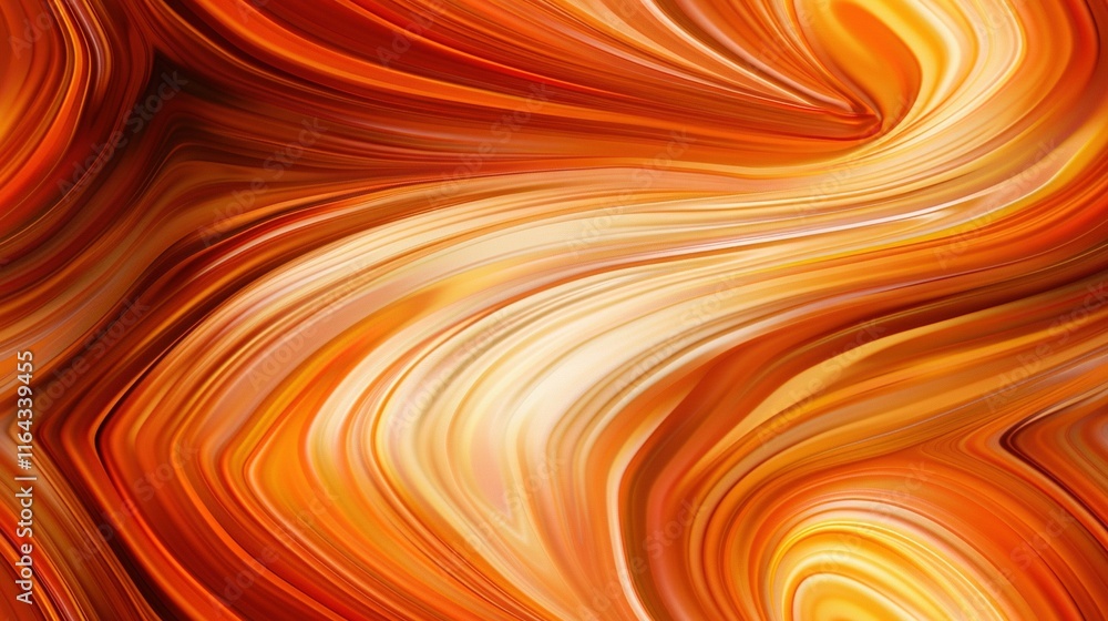 Poster close-up of an orange on a yellow background with wave patterns in the top and bottom halves