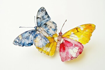 Delicate butterfly perched on a clean white background