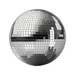 a silver disco ball on transparent background