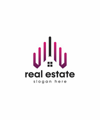 Real Estate Logo, house and building icon set .design template vector illustration | Black and Gold Real Estate Image on White Background. Flat Vector Logo Design Template Element, psychology logo