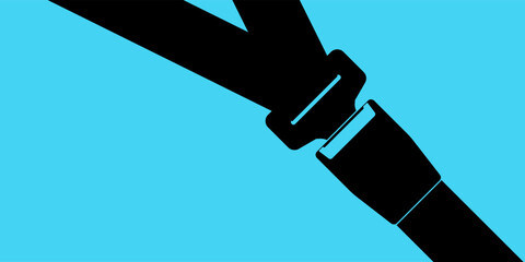 Safety Seatbelt. Car or Airplane Seatbelt. Fasten Your Seatbelt. Safety First.  Vector Illustration. 