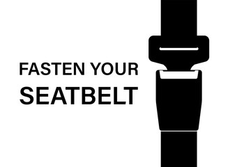 Safety Seatbelt. Car or Airplane Seatbelt. Fasten Your Seatbelt. Safety First.  Vector Illustration. 