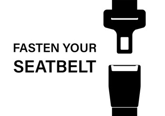 Safety Seatbelt. Car or Airplane Seatbelt. Fasten Your Seatbelt. Safety First.  Vector Illustration. 