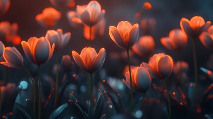 Enchanted Twilight Tulips Field