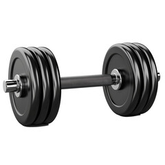 Naklejka premium Black dumbbell showing healthy lifestyle and fitness on white background