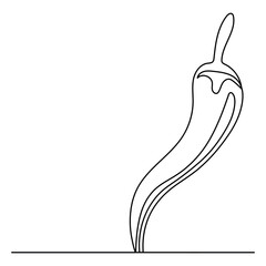 Chili icon  continuous one line drawing  outline vector illustration 