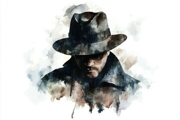 Obraz premium A person dressed in a hat and trench coat, potentially trying to remain anonymous