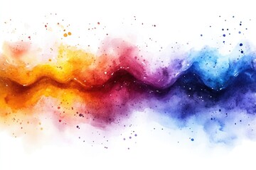 Fototapeta premium A colorful wave depicted in watercolor style