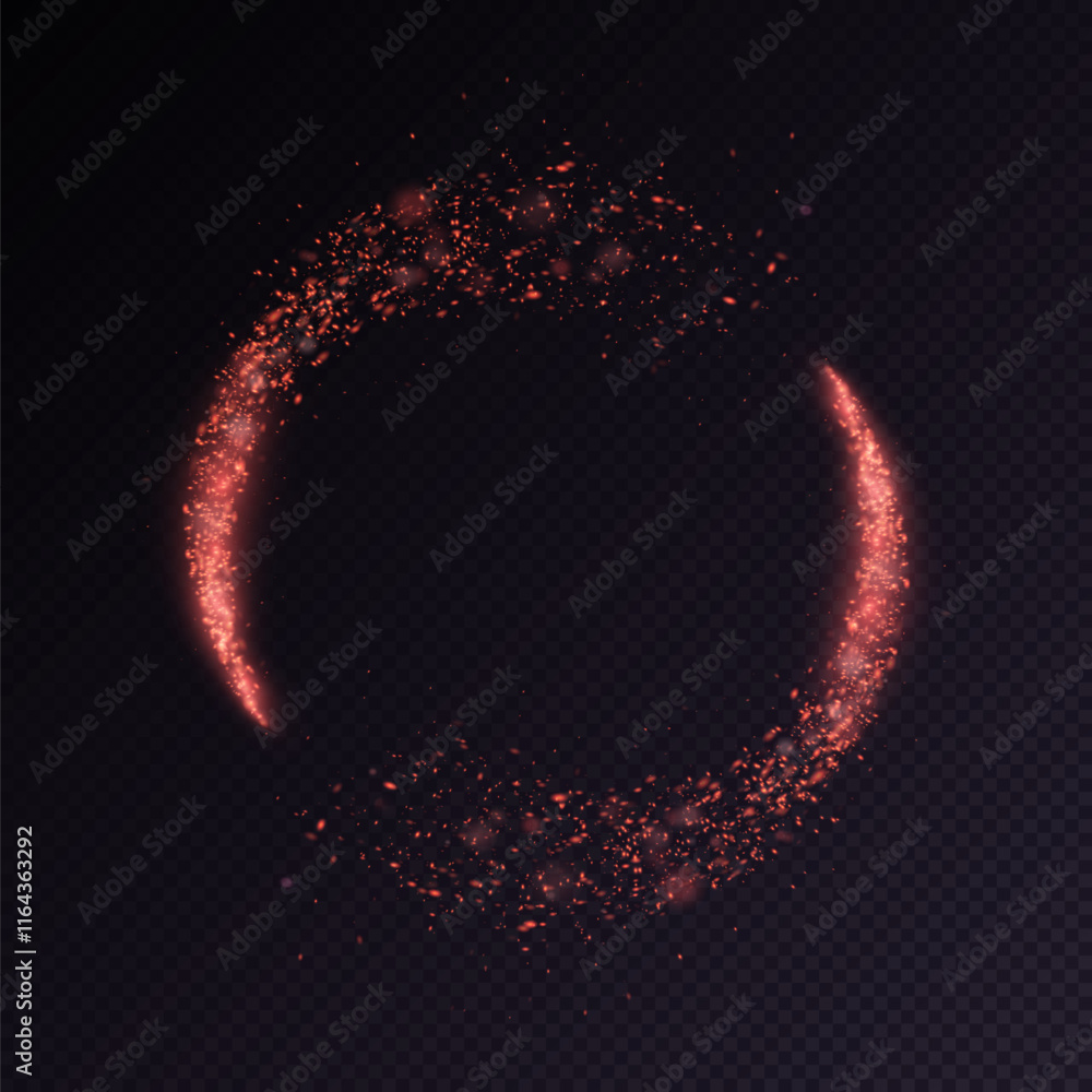 Aufkleber bright magic light effect of bright comet glow. glowing star dust ring circle, shiny sparkles of mag