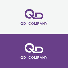 Alphabet letters Initial QD Monogram logo QD, DQ INITIAL, QD letter, Q and D
