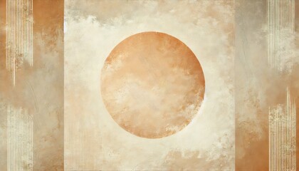 Organic brushstroke abstract background featuring textured surface with centered circular element, ideal for minimalist graphic design and creative projects