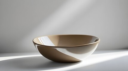 Elegant Brown Ceramic Bowl In Soft Light