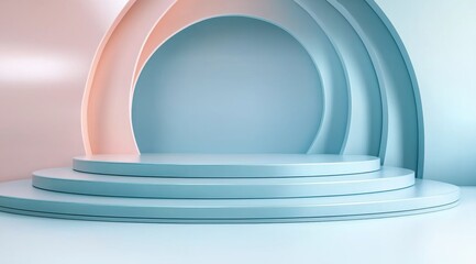 Naklejka premium Pastel Geometric Podium Display Design