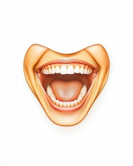 Naklejka premium A vivid smile showcases happiness and joy, symbolizing a cheerful spirit and positivity in everyday life.