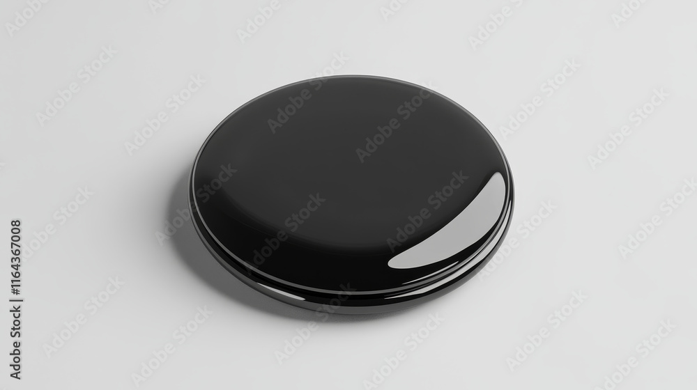 Poster black pin badge mockup top and bottom view. blank glossy rectangle brooch tag with rounded corners f