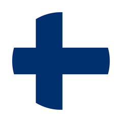 Obraz premium Round Finland flag icon