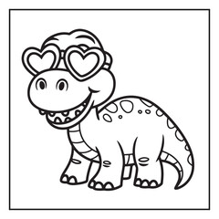 Cute Dinosaur Coloring Pages for Kids.
Dinosaur designs For Kids. Illustrations with Thick Lines
