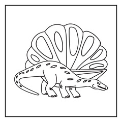 Cute Dinosaur Coloring Pages for Kids.
Dinosaur designs For Kids. Illustrations with Thick Lines