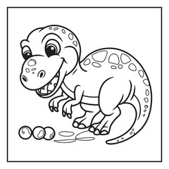Cute Dinosaur Coloring Pages for Kids.
Dinosaur designs For Kids. Illustrations with Thick Lines