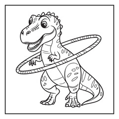 Cute Dinosaur Coloring Pages for Kids.
Dinosaur designs For Kids. Illustrations with Thick Lines