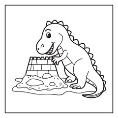 Cute Dinosaur Coloring Pages for Kids.
Dinosaur designs For Kids. Illustrations with Thick Lines