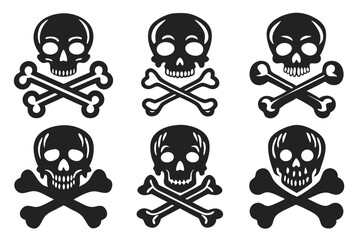 set of skull with crossbones