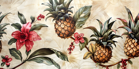 tropical flowers in a garden