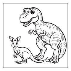 Cute Dinosaur Coloring Pages for Kids.
Dinosaur designs For Kids. Illustrations with Thick Lines