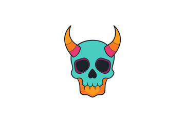 cartoon Skull with horns
