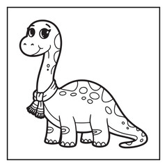 Cute Dinosaur Coloring Pages for Kids.
Dinosaur designs For Kids. Illustrations with Thick Lines