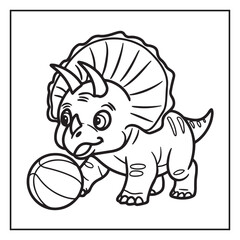 Cute Dinosaur Coloring Pages for Kids.
Dinosaur designs For Kids. Illustrations with Thick Lines