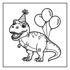 Cute Dinosaur Coloring Pages for Kids.
Dinosaur designs For Kids. Illustrations with Thick Lines