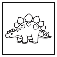 Cute Dinosaur Coloring Pages for Kids.
Dinosaur designs For Kids. Illustrations with Thick Lines