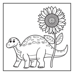 Cute Dinosaur Coloring Pages for Kids.
Dinosaur designs For Kids. Illustrations with Thick Lines