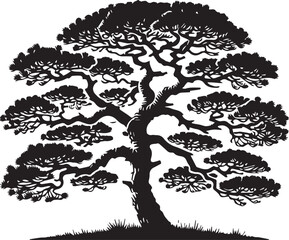 tree silhouette isolated on white